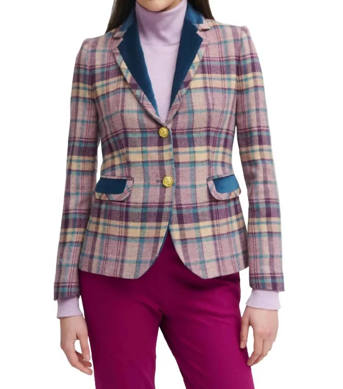 Zaragoza Tweed Blazer In Purple Women's Casual Suit