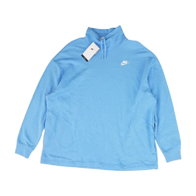 Blue Solid Active Pullover Saggy Sleeve Comfort