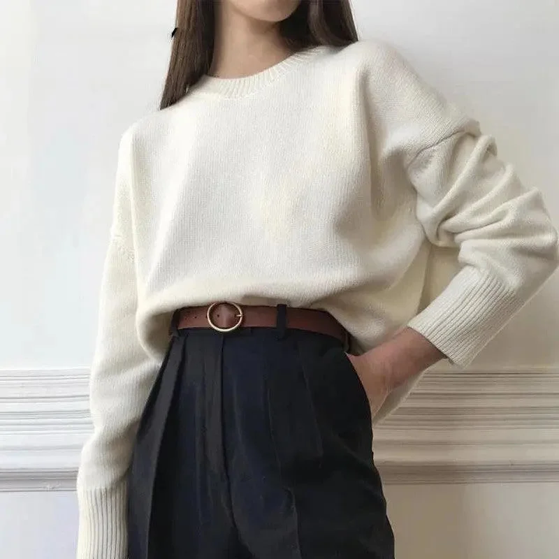 Elegant oversize pullover Oblong Neck Pullover