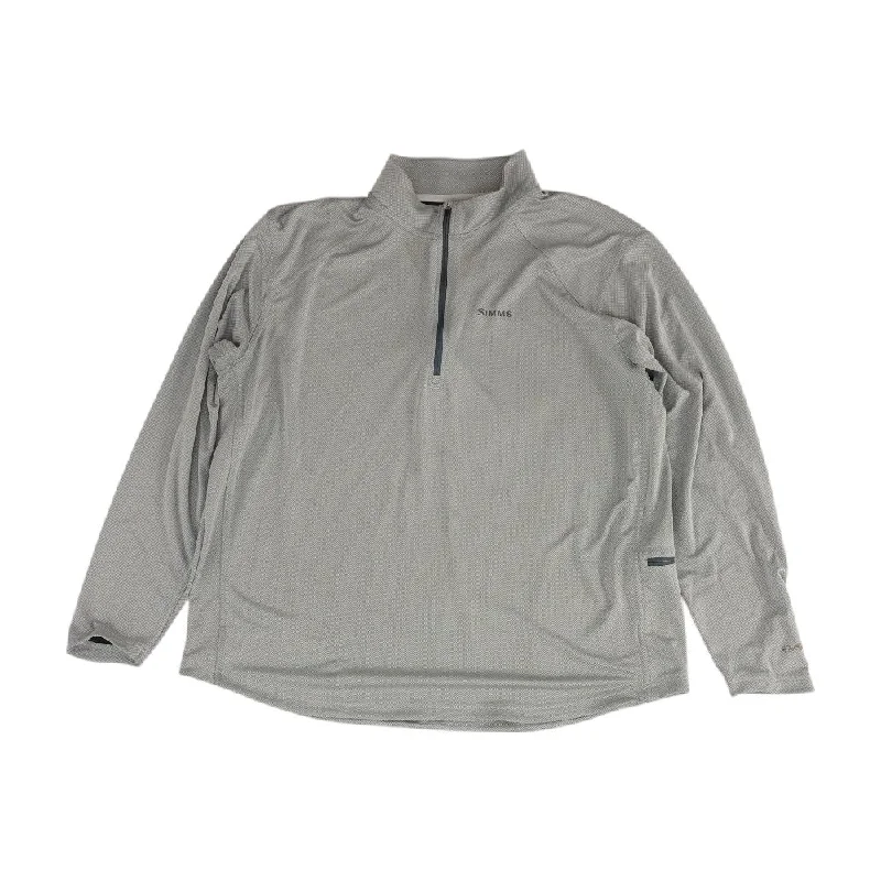 Gray Solid 1/4 Zip Pullover Square Neck Pullover