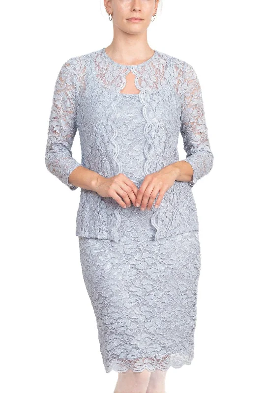 Marina Square Neck Sleeveless Bodycon Zipper back with Matching 3/4 Sleeve Jacket Mesh Dress Tunics Office stylish