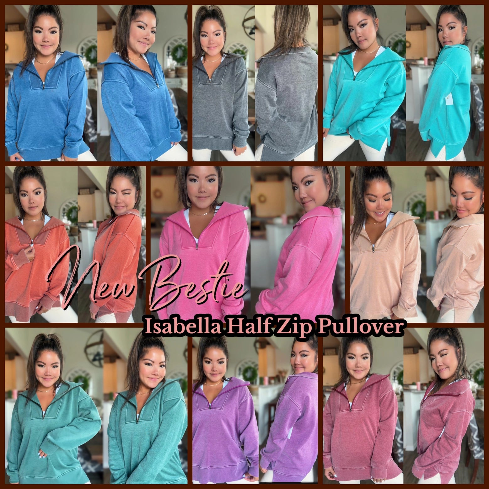 Isabella Half Zip Pullover by JadyK Long Sleeve Pullover