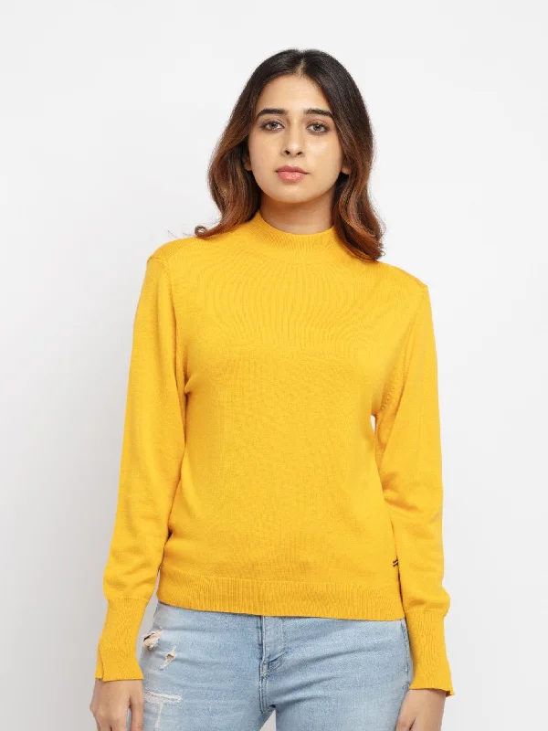 Women's High Neck Pullover Thin Wool Pullover