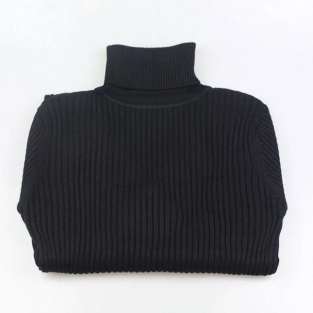 Thick Turtleneck High Elasticity Pullovers Sabrina Neck Pullover