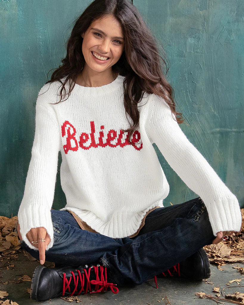 Believe Pullover Chunky Flutter Sleeve Feminine