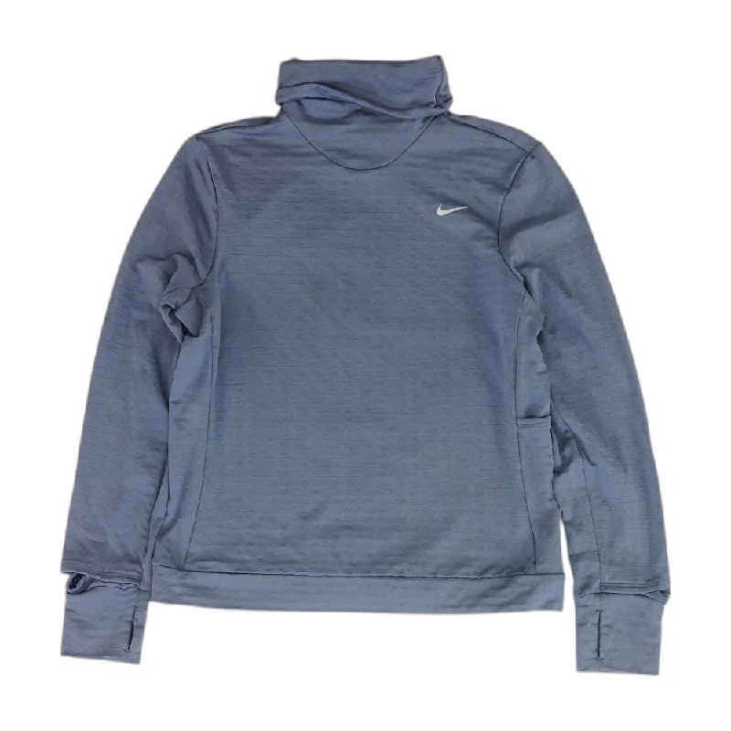 Blue Solid Active Pullover Surplice Neck Pullover