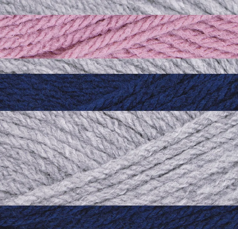 Dusty Rose/Navy/Light Grey