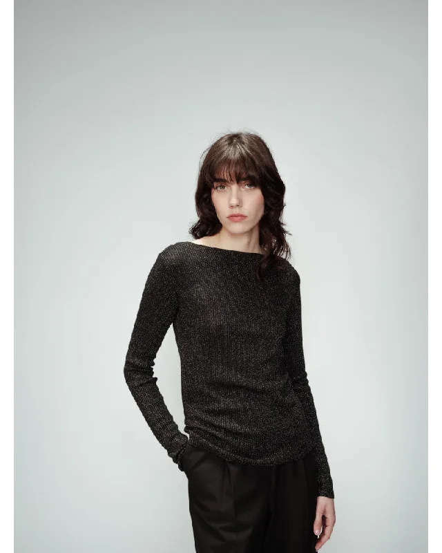 Pullover Olga Noir Sabrina Neck Pullover