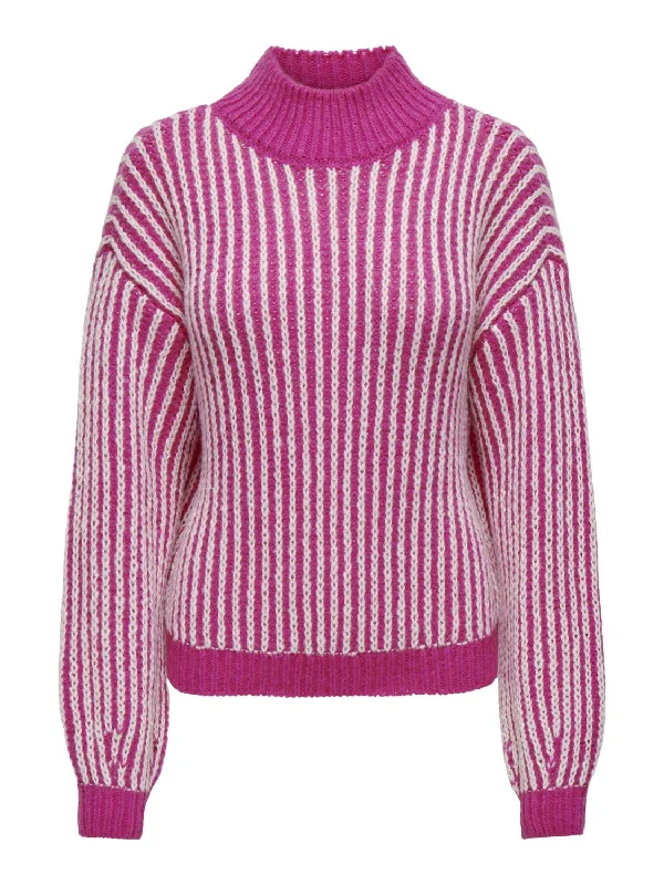 JDY Ladies Ally Striped Pullover-ROSE Sarouel Sleeve Pullover