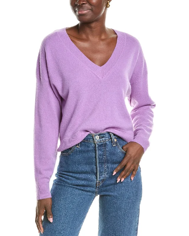 NAADAM Cropped V-Neck Cashmere Pullover Polo Neck Sweater