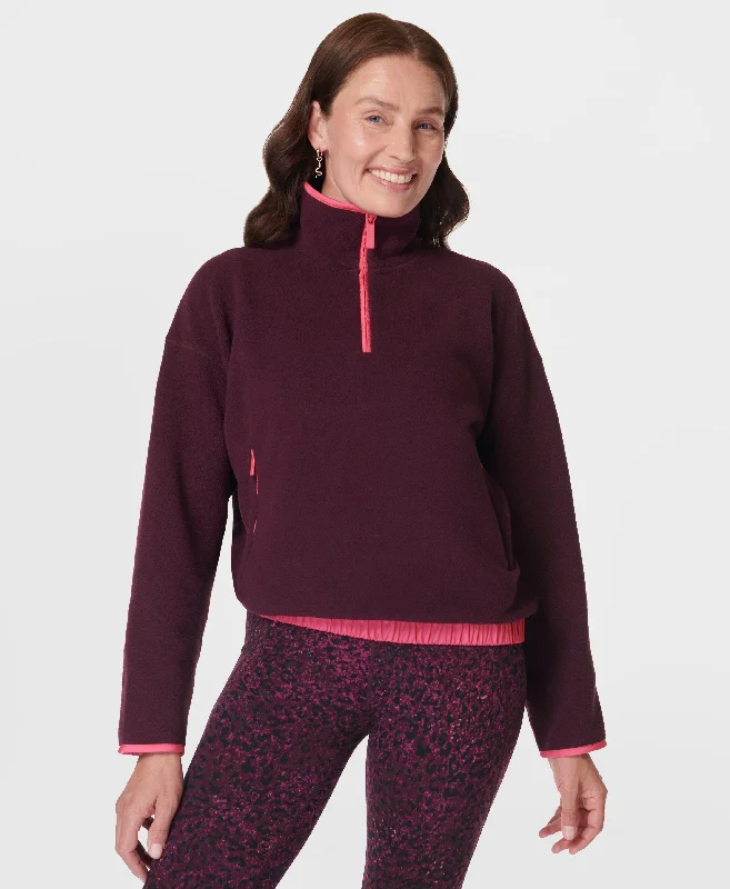 Mallow Half Zip Pullover Sb9539 Midnight-Cherry-Purp Hooded Pullover Sweater