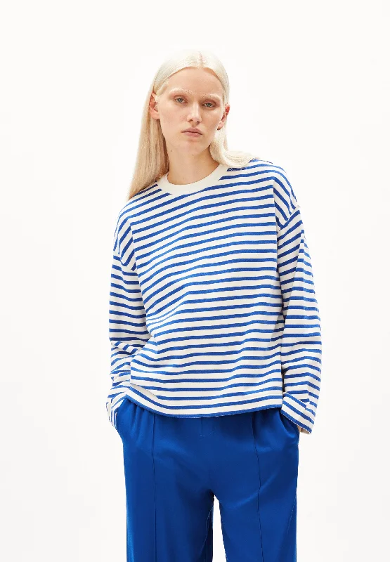 Armed Angels Frankaa Maarlen Stripe Pullover Notched Neck Pullover