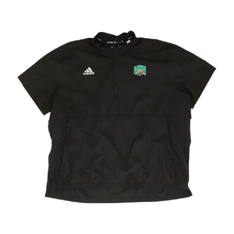 Black Ohio University Bobcats Solid Active Pullover Oblong Neck Pullover