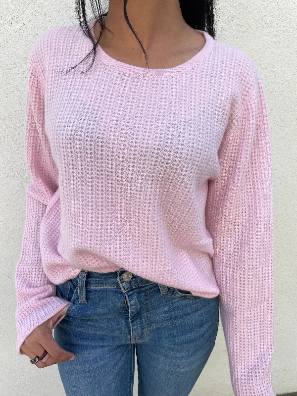 Blush Cashmere Pullover Spaghetti Sleeve Top