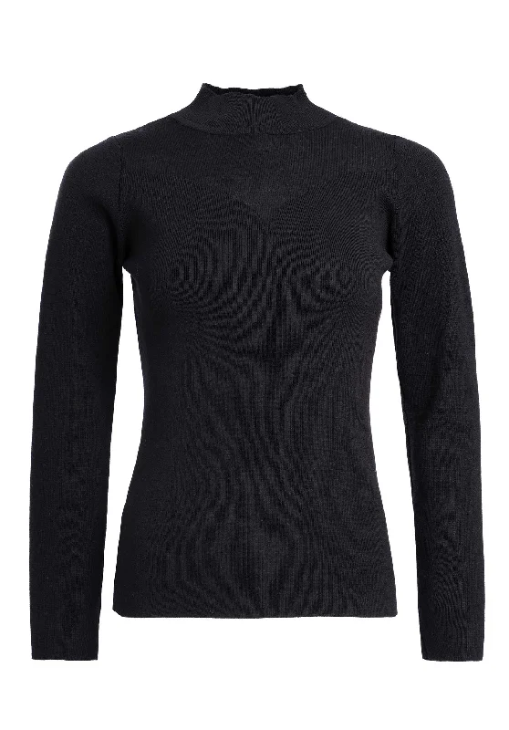 Pullover 3527 Noir Crew Neck Wool