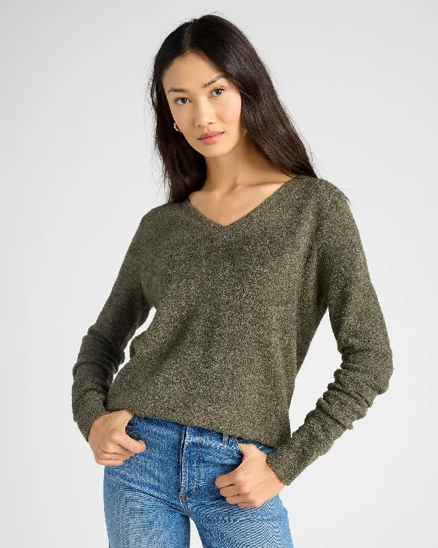 Cozy V-Neck Pullover Lapel Neck Sweater