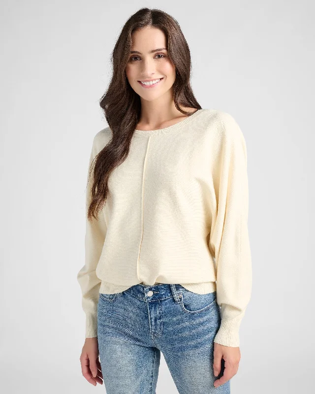 Dolman Center Seam Pullover Mock Neck Pullover