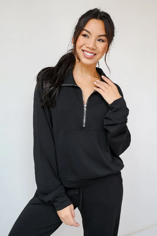 Essential Comfort Quarter Zip Pullover - DOORBUSTER Tight Sleeve Top