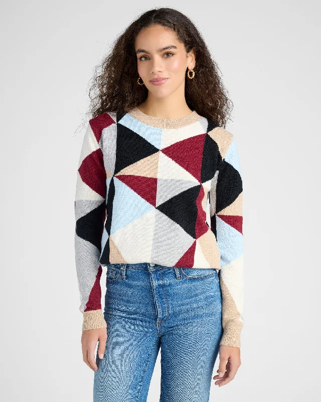 Geometric Print Pullover One Shoulder Top