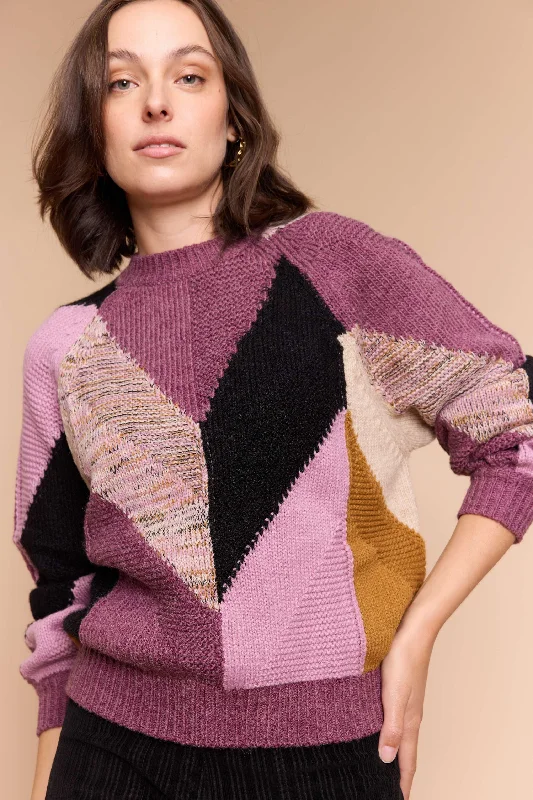 Pullover Brenda Violet Textured Knit Design