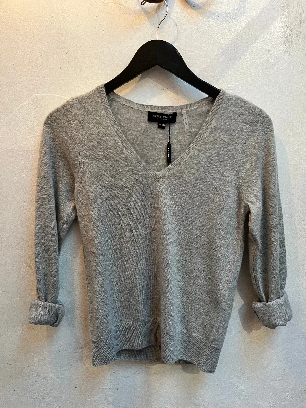 Silver Grey V Neck Cashmere Pullover Bateau Neck Pullover