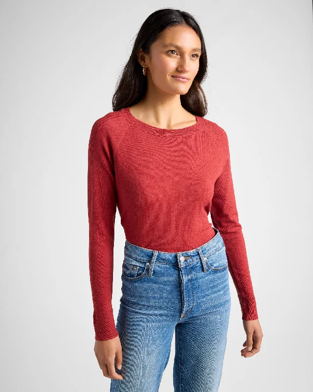 Super Soft Raglan Pullover Bardot Neck Top