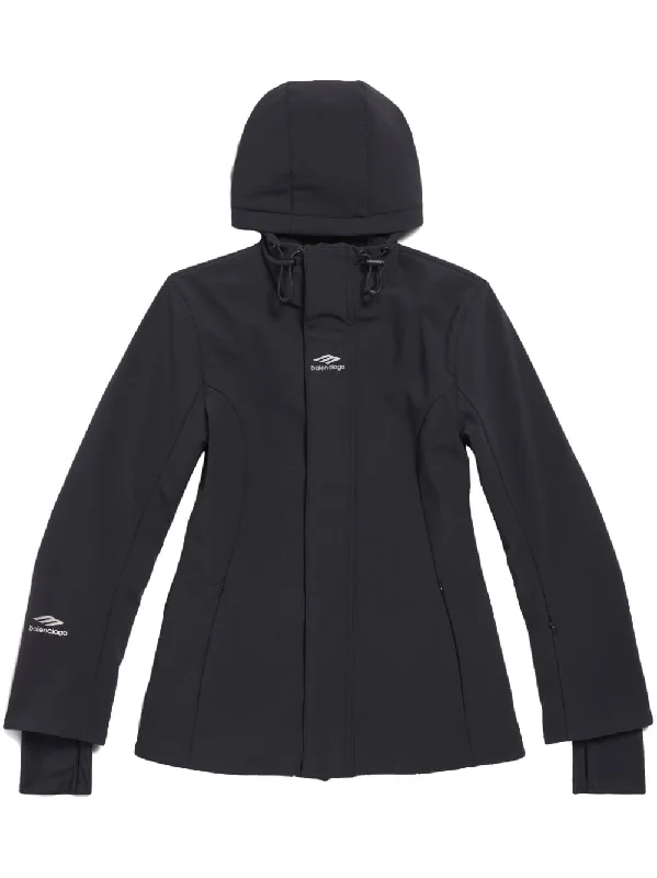 Balenciaga Coats Black Anorak Windbreaker Fleece