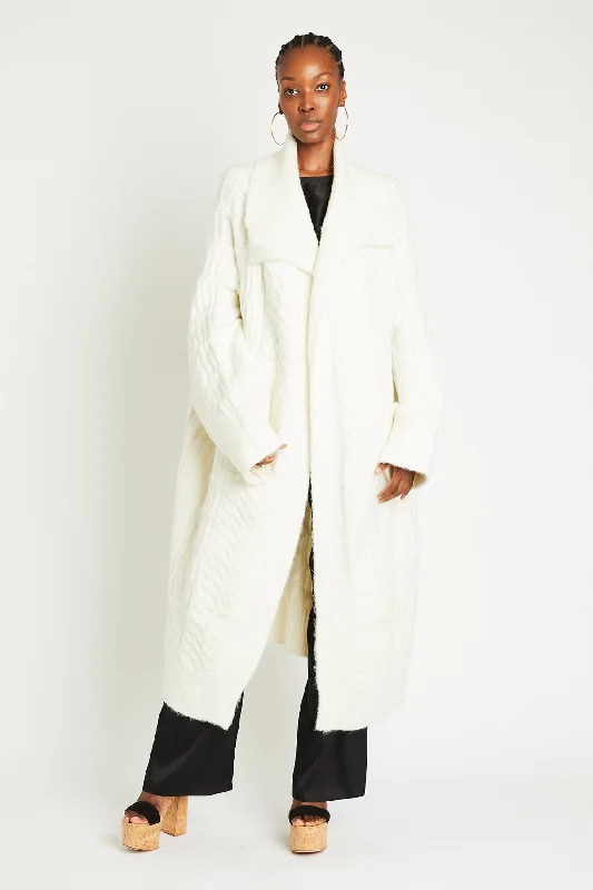 + Beryll Anna Cashmere Coat | Snow Front Pockets Side Pockets Patch Pockets