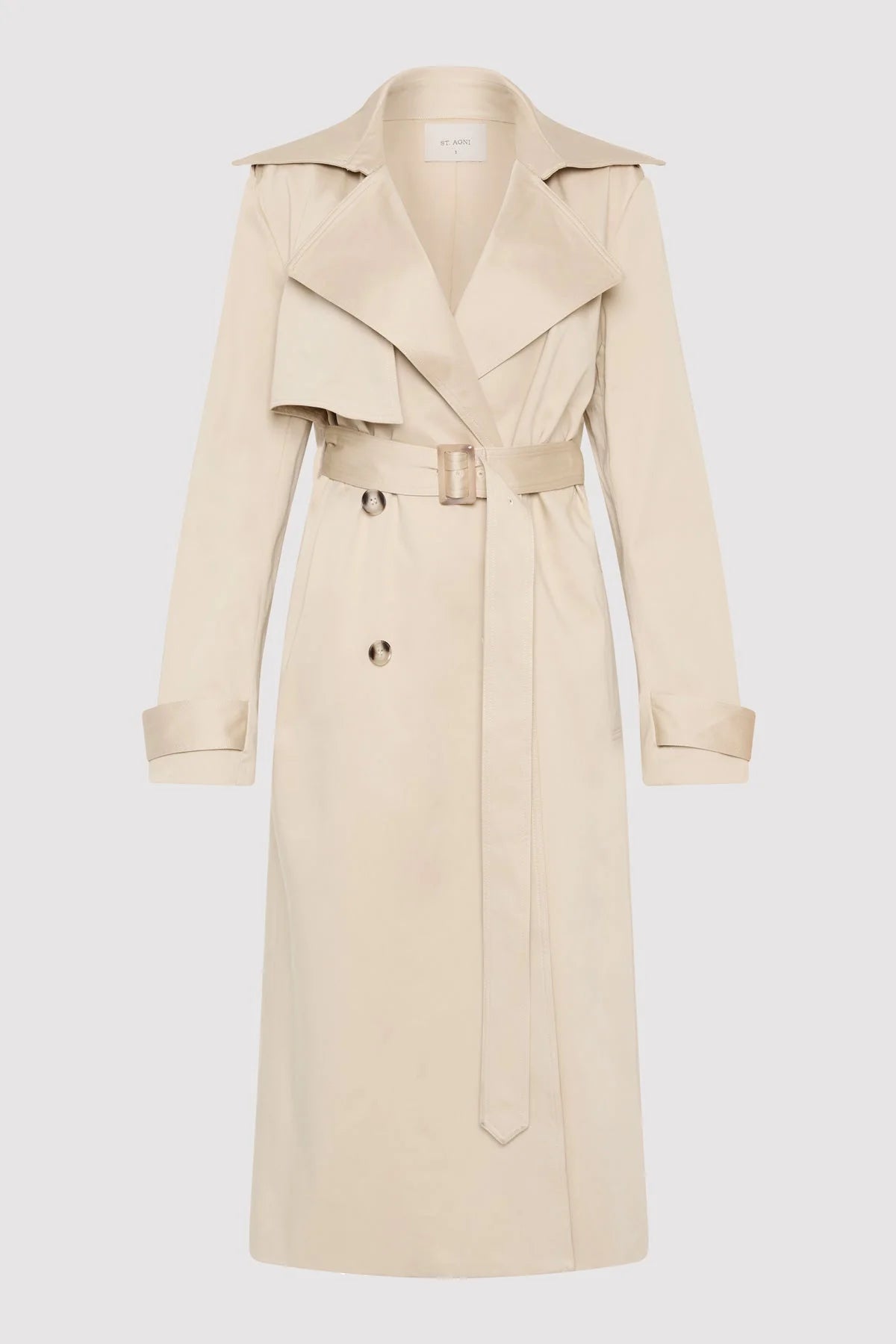 Classic Trench Coat - Champagne Herringbone Houndstooth Plaid