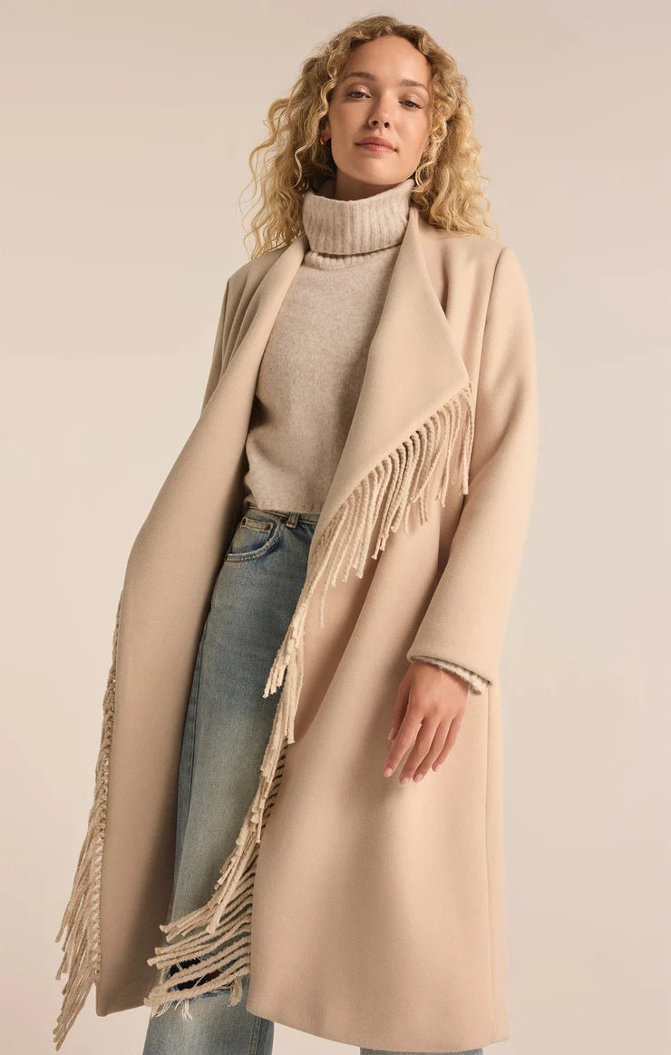 Z SUPPLY Alchemist Fringe Coat Fitted Loose Oversized