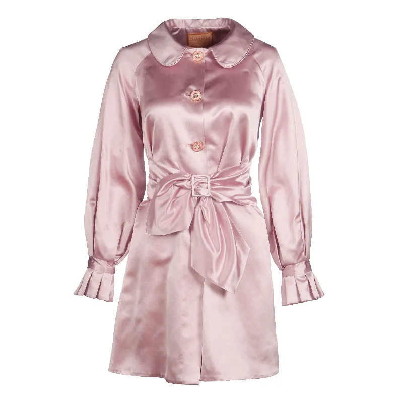 LIMITED EDITION 'Golightly' Silk Duchess Evening Coat in Rosa Embroidered Appliqued Beaded