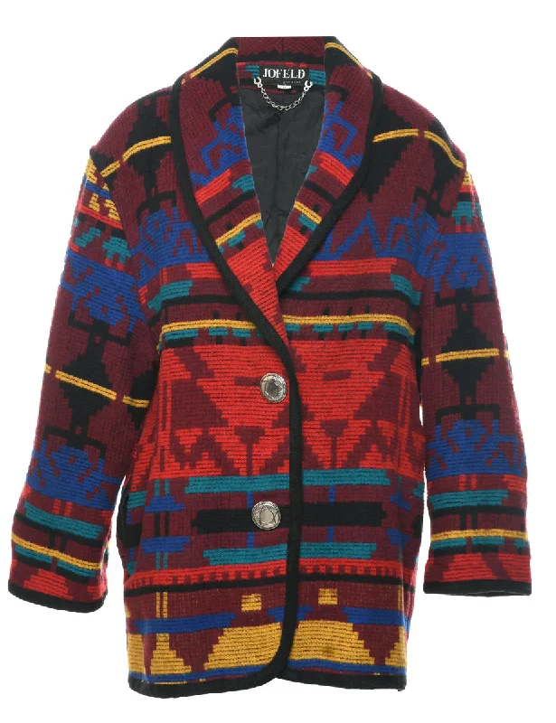 Multi-colour Wool Coat - M Blazer Duffle Coat Pea Coat