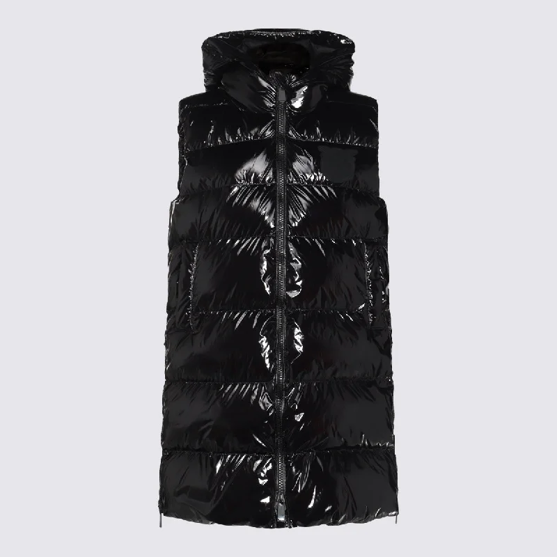 Pinko Coats Black Quilted Jacket Anorak Windbreaker