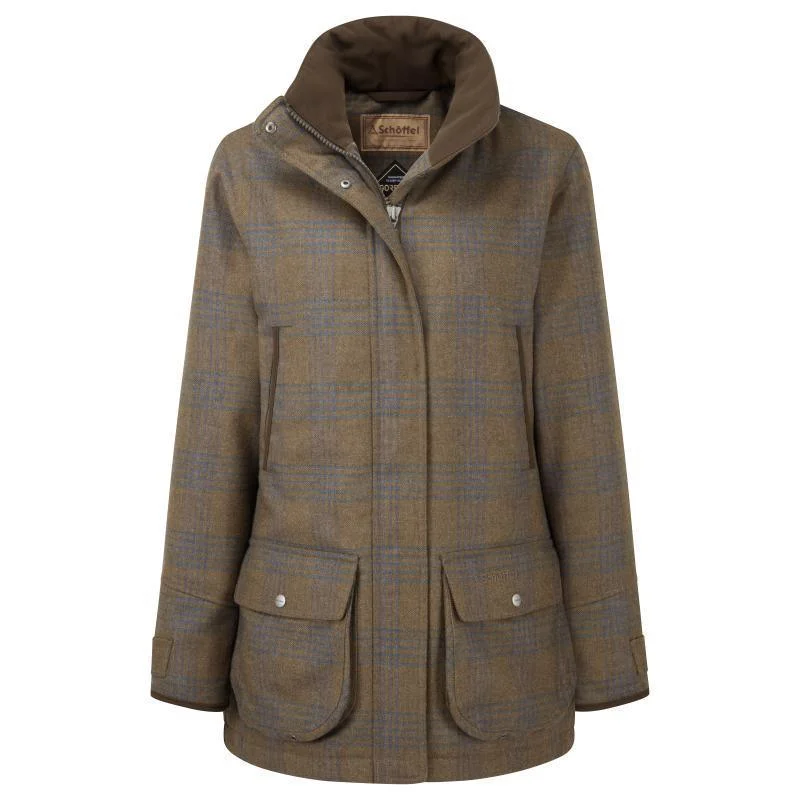 Schoffel Ptarmigan GORE-TEX Ladies Tweed Waterproof Coat - Iona Tweed empire Basque Peplum