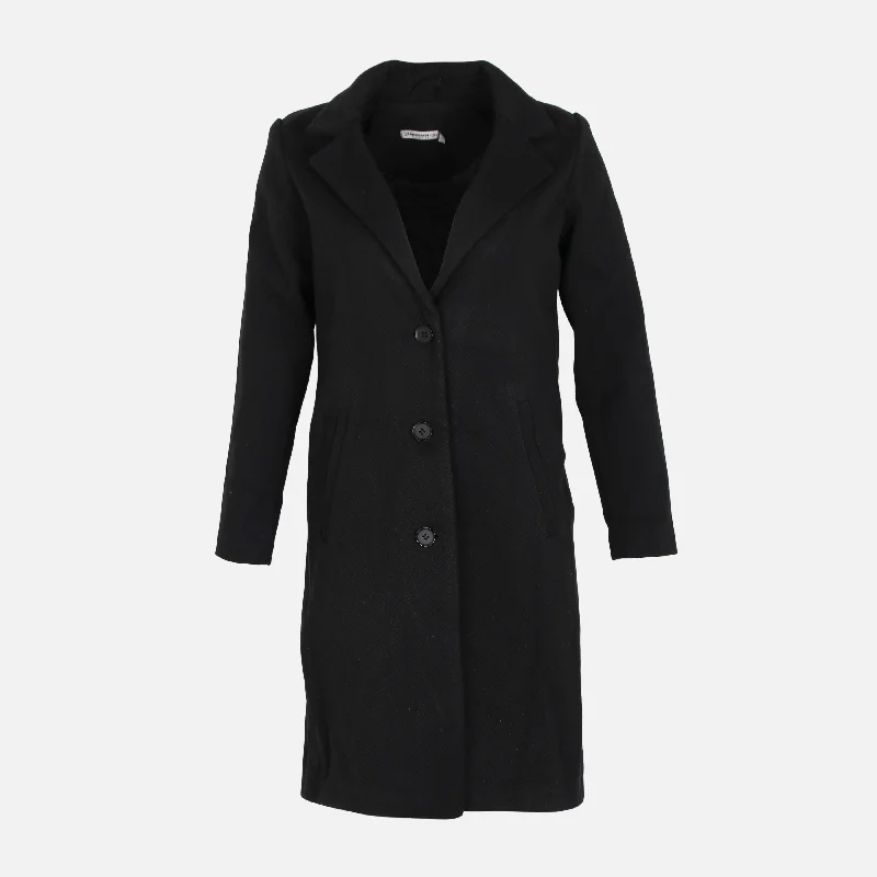 WOMEN TWILL COAT Toggle Coat Shawl Collar Coat Notch Collar Coat