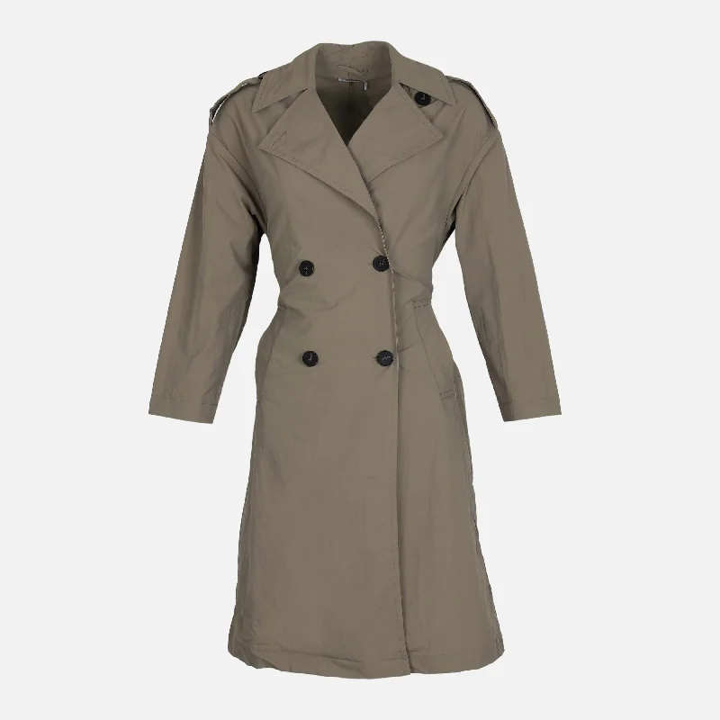 WOMEN TRENCH COAT Off-the-Shoulder Jacket Double-Breasted Coat Single-Breasted Coat